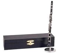 Set Di Miniature Di Strumenti Musicali Clarinetto In Miniatura Con Supporto E Custodia Figurine Accessori(13.5cm)