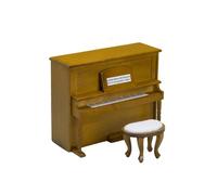 Set Di Miniature Di Strumenti Musicali Modelli Di Mobili In Miniatura Pianoforte Verticale E Panca Come Oggetti Scena Per La Fotografia(Walnut)