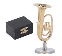 Set Di Miniature Di Strumenti Musicali Modello Di Strumento Musicale Tuba In Miniatura In Ottone Placcato Oro Con Base