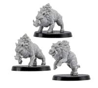 Set di miniature Forged Path - 3 miniature di cinghiali selvatici per giochi di ruolo da tavolo | Modelli di animali fantasy in scala 32 mm | Giochi di ruolo in stile DND, giochi in stile Pathfinder