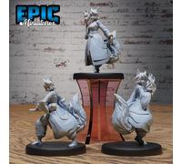 Set Di Miniature Kitsune Guerriera Donna Volpe Maghetta Per TTRPG Come D&D 5E