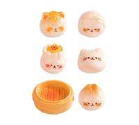 Set Di Miniature Ornamento In Resina Realistico A Tema Cibo | Set di 5 Miniature con Cestello per la Cottura a Vapore Per Tavolo Da Pranzo Mensola Libreria Specchietto Retrovisore