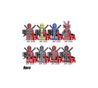 Set di minifigure da costruzione della serie Supereroi da 8 pezzi, mini action figure di Deadpool, giocattoli,