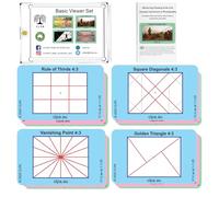 Set di mirini base CLPA - 4 layout, 12 carte | Mirino per artisti per disegno e fotografia | Regola dei terzi, diagonali quadrate, punto di fuga e triangolo aureo | Prodotto in Australia