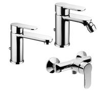 Set di miscelatori lavabo bidet ed esterno doccia con scarico - Palazzani Bella