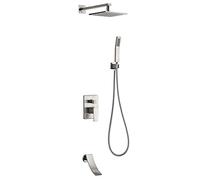 Set di miscelatori per doccia, rubinetti doccia con beccuccio per vasca a cascata, rubinetto da bagno in ottone 3 funzioni doccia a doccia, set sistema doccia con doccetta e kit tubo doccia