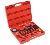 Set di misuratori di compressione diesel, tester di pressione per motori diesel con campo di misurazione 0-70 bar/0-1000 PSI, tester di compressione in acciaio al carbonio con manometro cromato