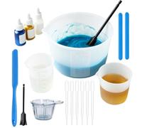 Set di misurini in silicone per resina Beccuccio, Guanti Inclusi, Graduate | Utensili per Miscelare la Resina Epossidica Hobbisti, Appassionati, Studenti, Creazione di Sottobicchieri e Bigiotteria