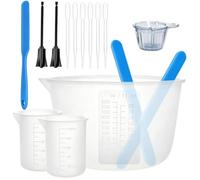 Set di misurini in silicone per resina Graduate Riutilizzabili con Pipette | misurini Resin Art e bastoncini mescolatori Hobbisti, Appassionati, Studenti, Creazione di Sottobicchieri e Bigiotteria