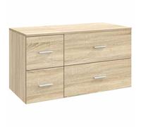 Set di mobili da bagno, 2 pezzi, Dub Sonoma in legno composito | Robusto legno ingegneristico, spazioso, design moderno, montaggio facile a due, punte incluse per personalizzazione
