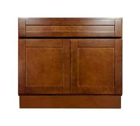 Set di mobili da bagno in legno di ciliegio color miele da 91,4 cm, ultra moderno, con base in compensato di legno massello, 91,4 x 80 x 53,3 cm (larghezza x altezza x profondità)