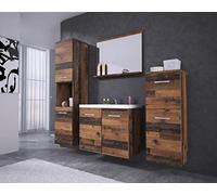 Set di mobili da bagno Roma, lavabo incluso, mobili da bagno sospesi e moderni (colore legno)