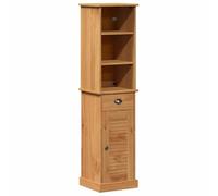 Set di mobili da bagno VIGO 2 pezzi in legno massello di abete rosso e materiali in legno - mensola e armadio, elegante e pratico per piccoli bagni