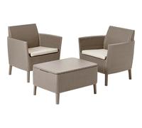 Set Di Mobili Da Balcone Keter Salemo 3 Pezzi Marrone Beige