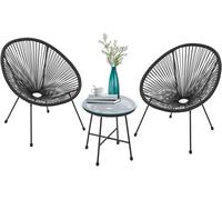 Set Di Mobili Da Balcone Ostana 3 Pezzi - Tavolo E 2 Poltrone - Elegante Gruppo