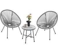 Set Di Mobili Da Balcone Ostana 3 Pezzi - Tavolo E 2 Poltrone - Elegante Gruppo