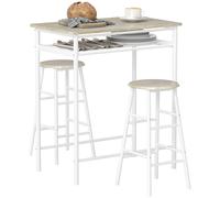 Set di mobili da bar Homcom con tavolo alto e 2 sgabelli per cucina 80X50X90Cm