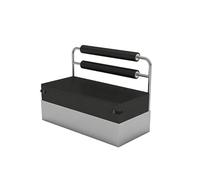 Set di mobili da caffè in acciaio inox in stile industriale - sgabello rotondo, sedia, banco di servizio, tavolino per ristorante, bistrot, caffetteria, bar, sala da pranzo, hotel