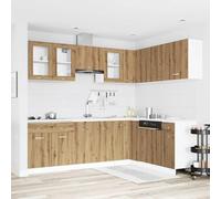 Set di Mobili da Cucina 11 pz Rovere Artigianale Truciolato con Armadi e Pensili Sospesi, Materiale Legno Multistrato Resistente all'Umidità e Deformazione, Design Elegante