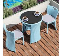 Set di mobili da giardino con sedie imbottite, design salvaspazio, per balconi e giardino, set di conversazione elegante per piccoli spazi, 3 pezzi