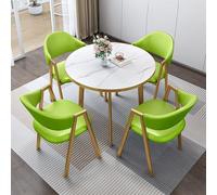 Set di mobili da giardino da esterno 4 pezzi rotondi per il tempo libero tavolo da pranzo sedie per balcone, soggiorno, reception ufficio (colore: verde erba)