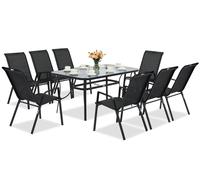 Set di mobili da giardino in metallo nero Modena/Bitonto per 8 persone Garden Point