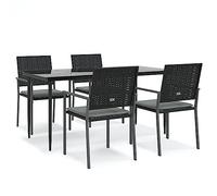 Set di mobili da giardino in polyrattan con struttura in acciaio e cuscino - Set da pranzo durevole per terrazza, balcone o giardino - Moderno trend per la ricreazione all'aperto