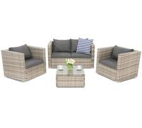 Set di mobili da giardino in rattan grigio Roma Coffee 4 Garden Point
