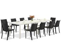 Set di mobili da giardino King Double/Victoria bianco e antracite per 10 persone Bica