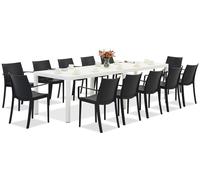 Set di mobili da giardino King Double/Victoria bianco e antracite per 12 persone Bica