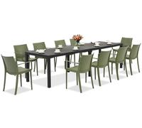 Set di mobili da giardino King Double/Victoria verde antracite per 10 persone Bica