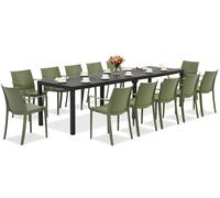 Set di mobili da giardino King Double/Victoria verde antracite per 12 persone Bica