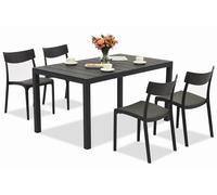 Set di mobili da giardino King/Provence antracite per 4 persone Bica