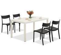 Set di mobili da giardino King/Provence bianco e antracite per 4 persone Bica