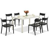 Set di mobili da giardino King/Provence bianco e antracite per 6 persone Bica