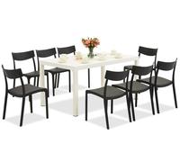 Set di mobili da giardino King/Provence bianco e antracite per 8 persone Bica