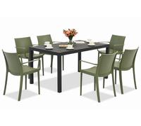 Set di mobili da giardino King/Victoria verde antracite per 6 persone Bica