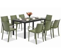 Set di mobili da giardino King/Victoria verde antracite per 8 persone Bica