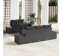 Set di mobili da giardino lounge, divani, mobili da terrazza, mobili relax, divano da giardino, set con cuscino, 6 pezzi, nero, 100 x 55 x 73 cm, per terrazze, interni ed esterni, facile da montare