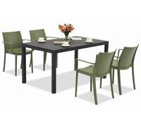Set di mobili da giardino per 4 persone King/Victoria verde antracite Bica