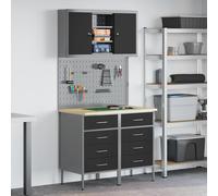Set di mobili da lavoro con cassetto con lo scaffale 5 pz Nero