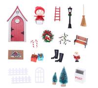 Set di mobili da tavolo in miniatura per case delle bambole, gnomi e porta delle fate, decorazione natalizia