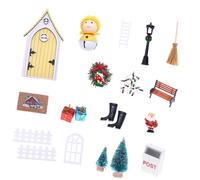 Set di mobili da tavolo in miniatura per case delle bambole, gnomi e porta delle fate, decorazione natalizia