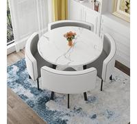 Set di mobili da ufficio e reception, tavolo rotondo con 4 sedie, design salvaspazio, facile da montare, ideale per cucina, sala da pranzo, salotto, soggiorno