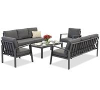 Set di mobili di lusso in alluminio Zakintos Coffee 8 antracite Garden Point