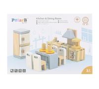 Set di mobili in legno per casa delle bambole Cucina e sala da pranzo