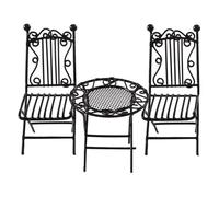 Set di mobili in miniatura fatti a mano in ferro tavolino e sedie per 1/12 case delle bambole modello giardino cortile scena puntelli case delle bambole accessori