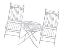 Set di mobili in miniatura in ferro fatto a mano con tavolino e sedie per 1/12 case delle bambole modello giardino cortile scena puntelli
