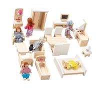 Set di mobili in miniatura per case delle bambole con armadio da scrivania soggiorno camera da letto scena accessori per bambini gioco fantasioso