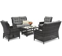 Set di mobili in technorattan esclusivo Garden Point Malaga Coffee 6 antracite